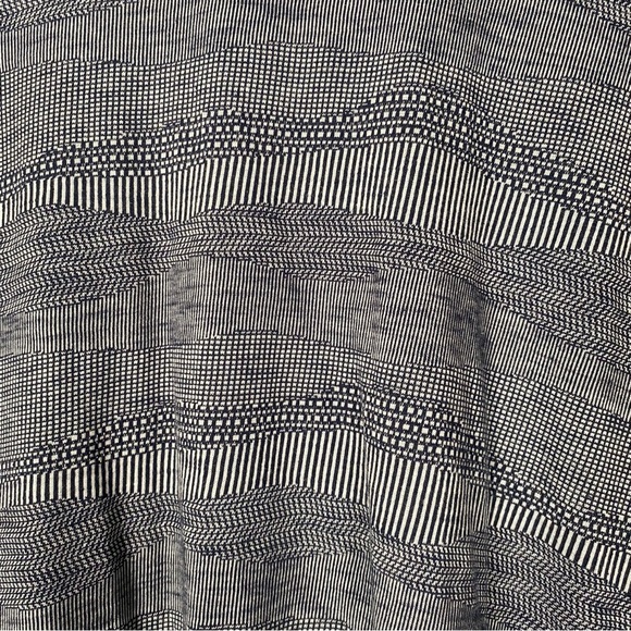 Time and Tru Navy Drop Shoulder Sleeve Patterned Mini Dress with Tie Knot Detail - Picture 3 of 7